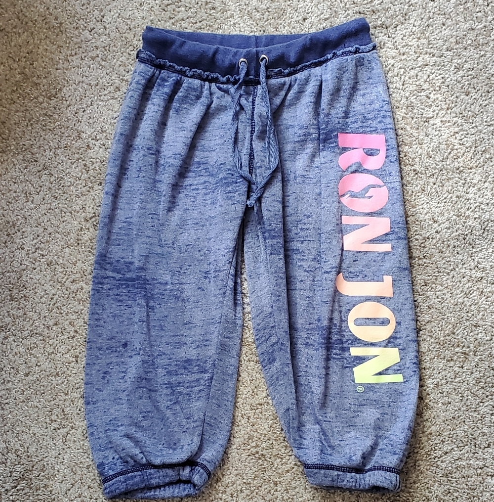 Ron Jon Blue Capri Joggers with Rainbow Side Logo Medium* See Comments